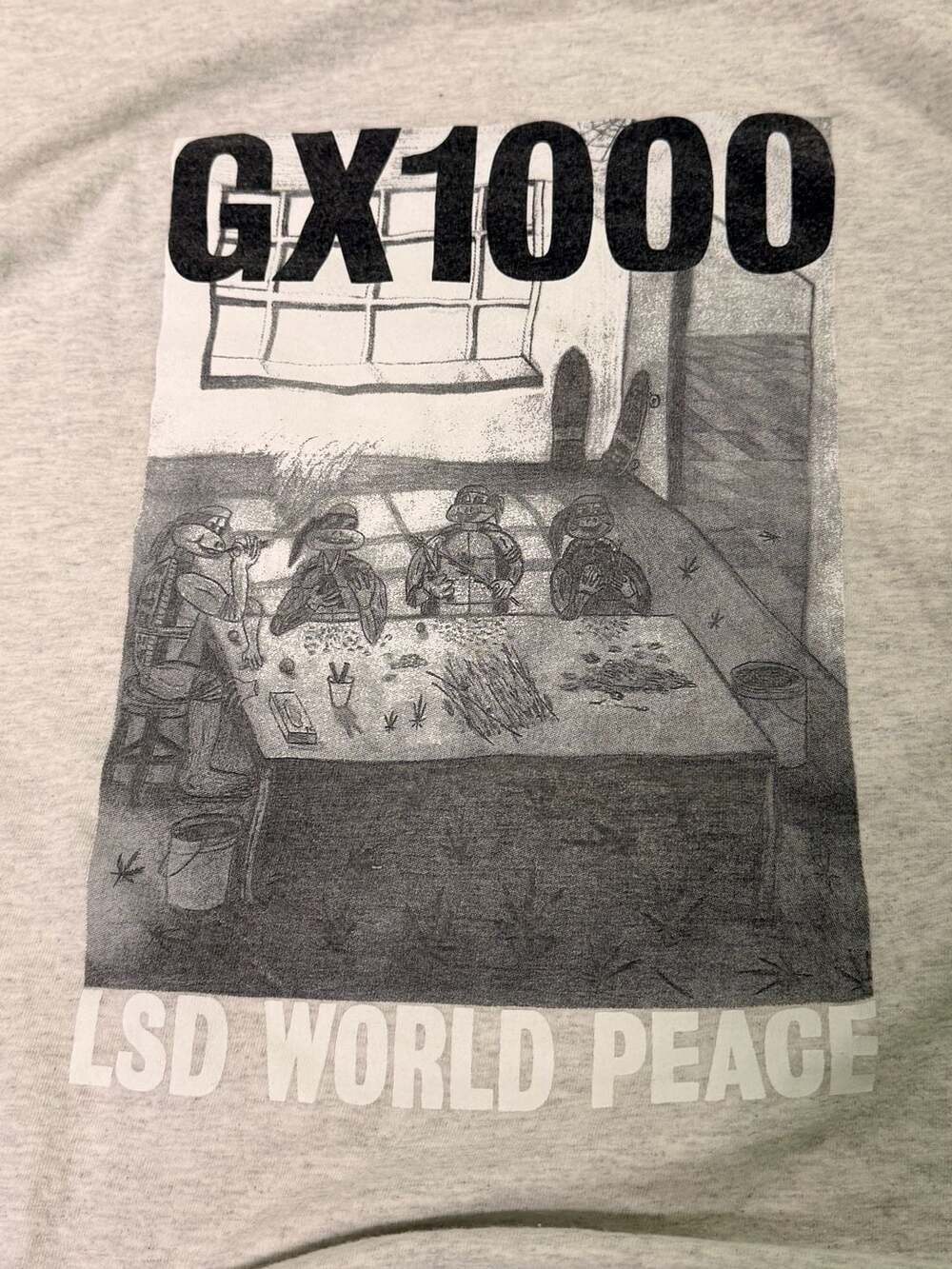 GX1000 x LSD World Peace Ninja Turtle Mushroom T-Shirt Size XL